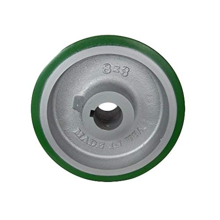 Casterhq 8"x3" Polyurethane ON Steel KEYED Drive Wheel, 1-1/2" BORE, 1,850 HD-83-PS-KDW-112